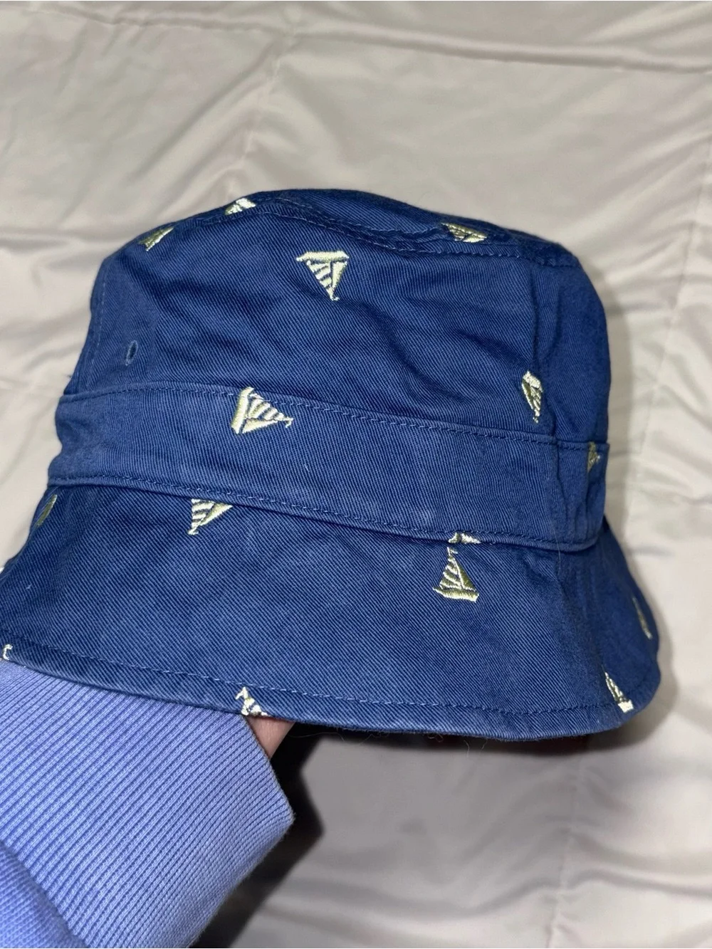 L.L.Bean Bucket Hat Blue Sailboat Embroidered Women’s